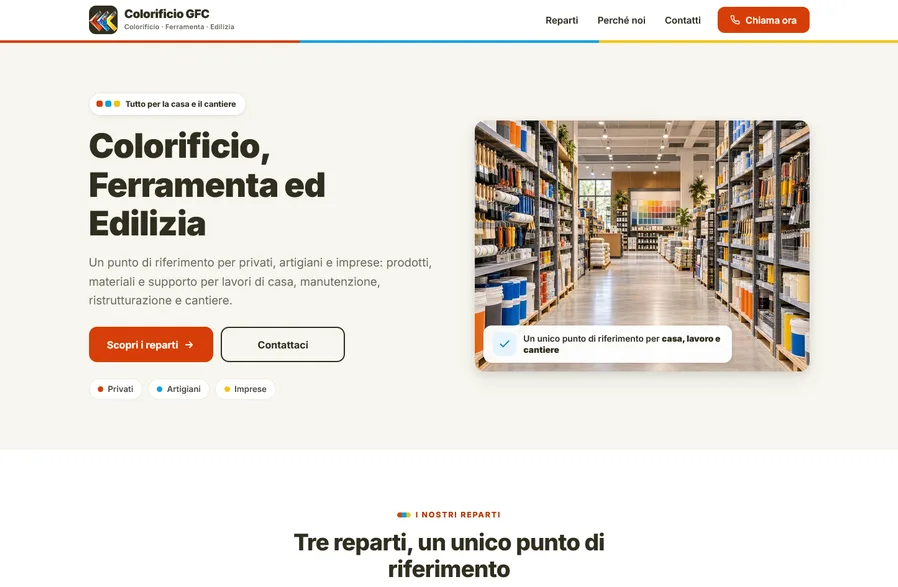 Anteprima desktop del sito Colorificio GFC