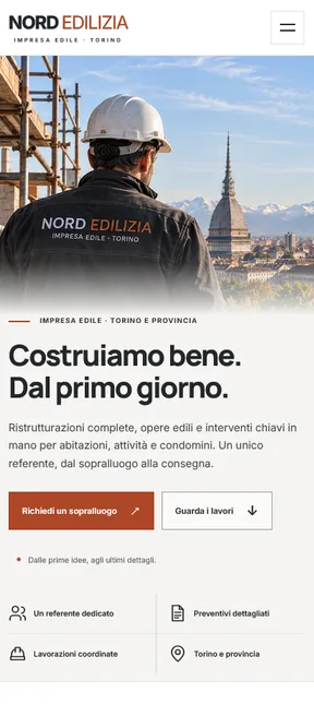 Presentazione mobile del sito Nord Edilizia