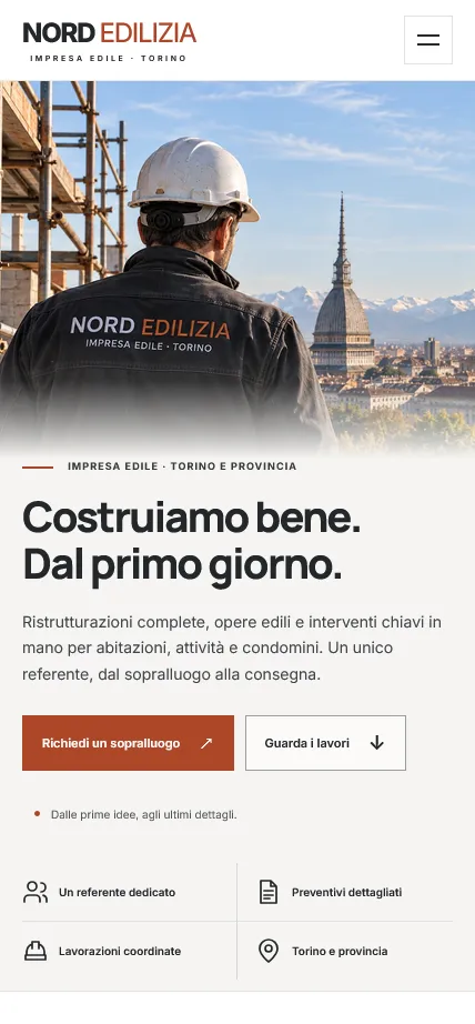 Presentazione mobile del sito Nord Edilizia