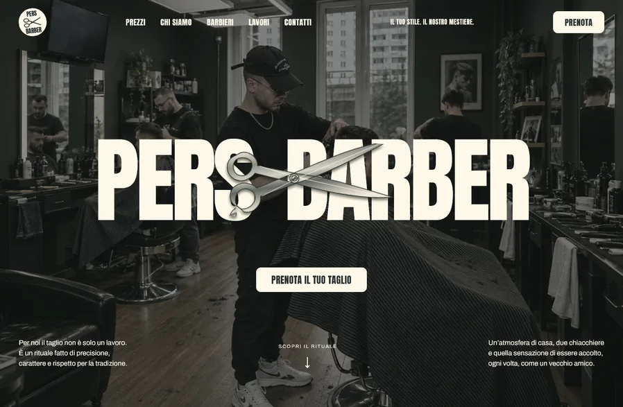 Anteprima desktop del sito Pers Barber