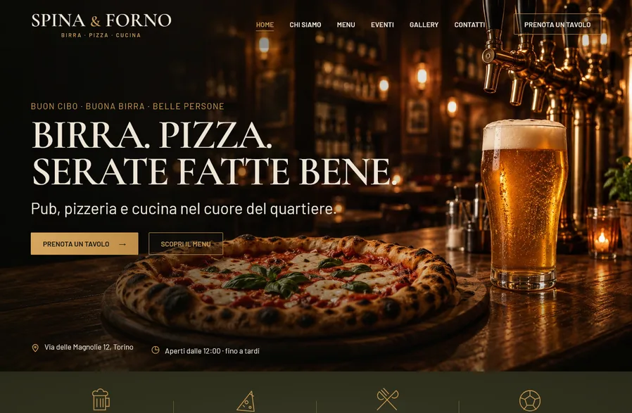 Anteprima desktop del sito Spina & Forno