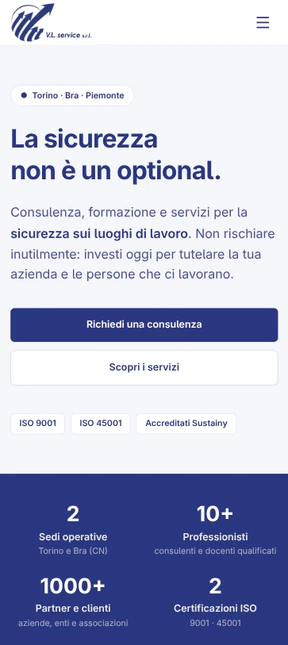 Anteprima mobile del sito
